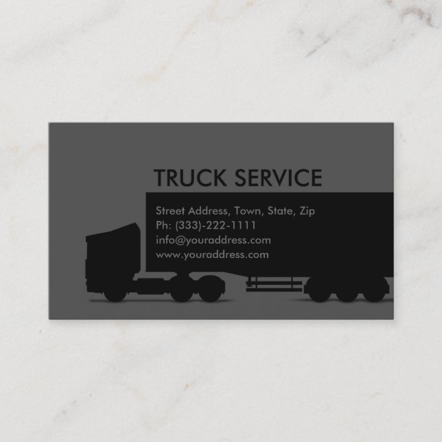 Black Truck Service Logistics Card (Front)