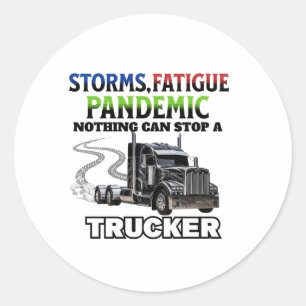 Black Truck Speed Road Strength Unstoppable Driver Classic Round Sticker