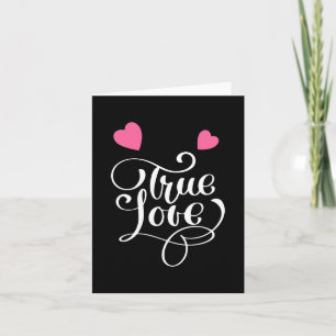 Black True Love Pink Hearts Wedding Bridal Shower Invitation