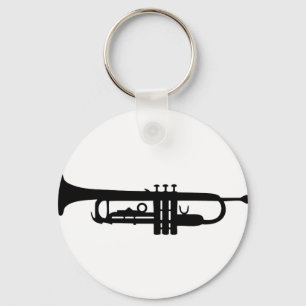 black trumpet icon key ring