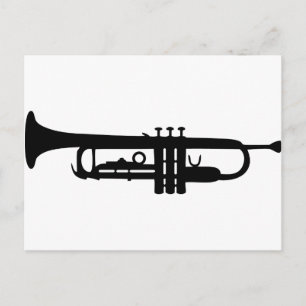 black trumpet icon postcard