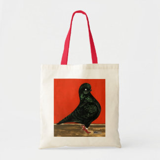 Black Tumbler Pigeon Watercolor Tote Bag