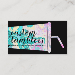 Black Tumbler travel mug shop crafter Business Card