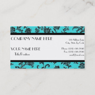 Black & Turquoise Appointment Card