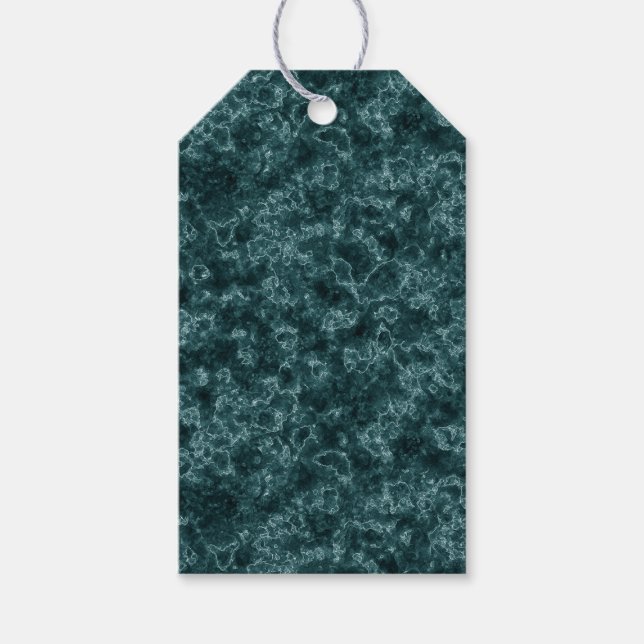 Black turquoise marble gift tags (Front)