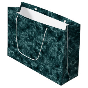 Black turquoise marble large gift bag
