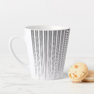 Black/Turquoise Stylish Stripe Pattern Latte Mug