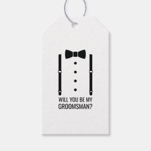 Black Tuxedo Suit Personalised Groomsman Proposal Gift Tags