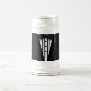 Black Tuxedo with Bow Tie Beer Stein