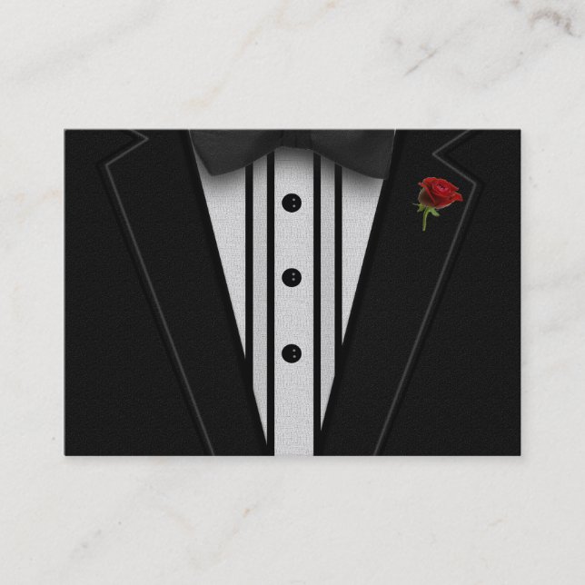 Black Tuxedo with Bow Tie Business Card (Front)