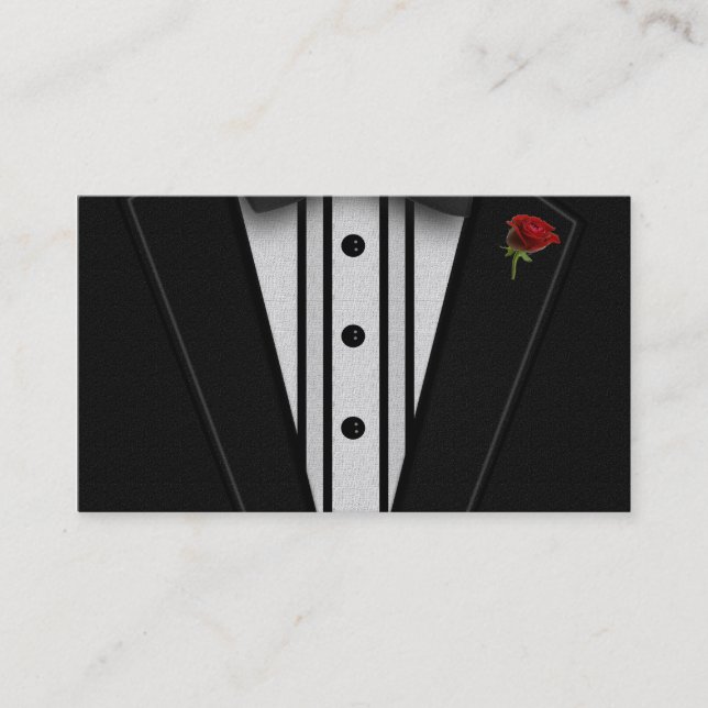 Black Tuxedo with Bow Tie Business Card (Front)