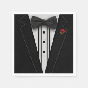 Black Tuxedo with Bow Tie Napkin