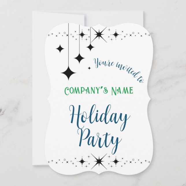 Black Twinkles Invitation (Front)