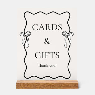 Black Tying the knot Bridal Shower Cards & Gifts Acrylic Sign