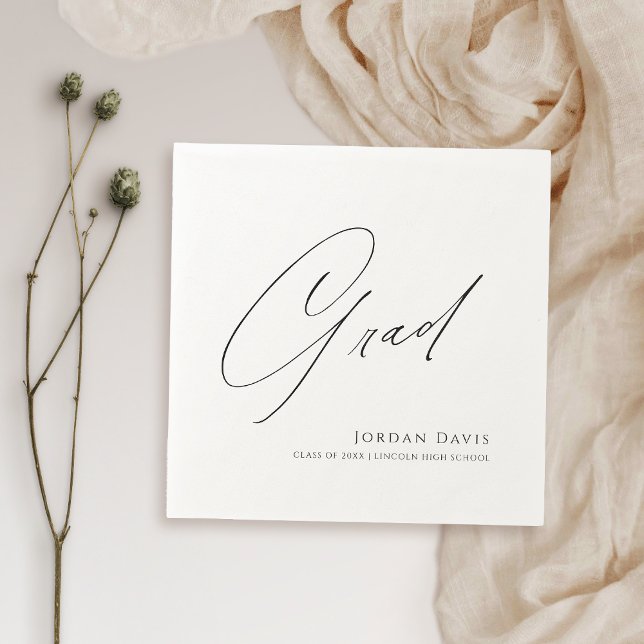 Black Typography Congrats Modern Graduate  Napkin (Black Typography Congrats Modern Graduate Napkins)