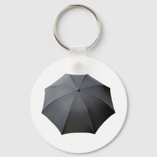 Black Umbrella Isolated Over White Background Key Ring