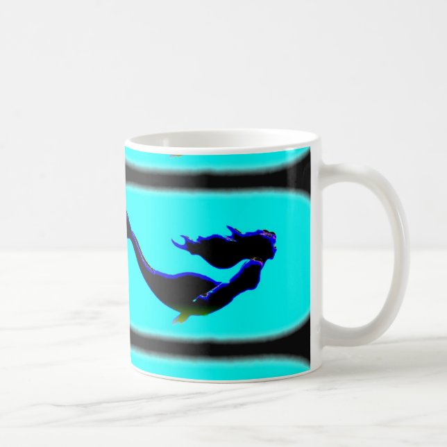 black underwater mermaid coffee mug (Right)