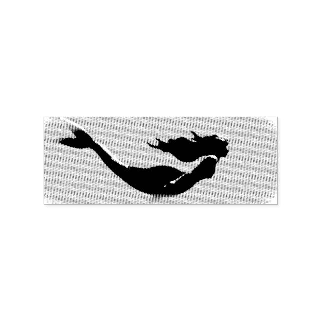 black underwater mermaid customised heart rubber stamp (Imprint)