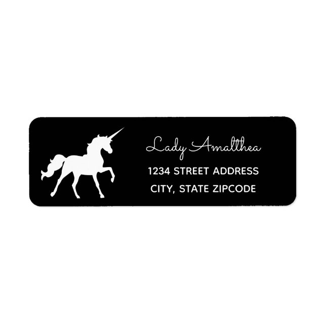 Black Unicorn Address Label (Front)