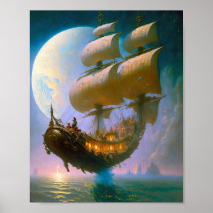 Black Unicorn Fantasy Art Poster