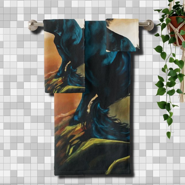 Black Unicorn Fantasy Dance Bath Towel Set (Creator Uploaded)