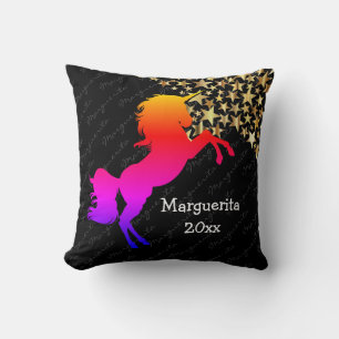 Black UNICORN Personalised Keepsake Cushion