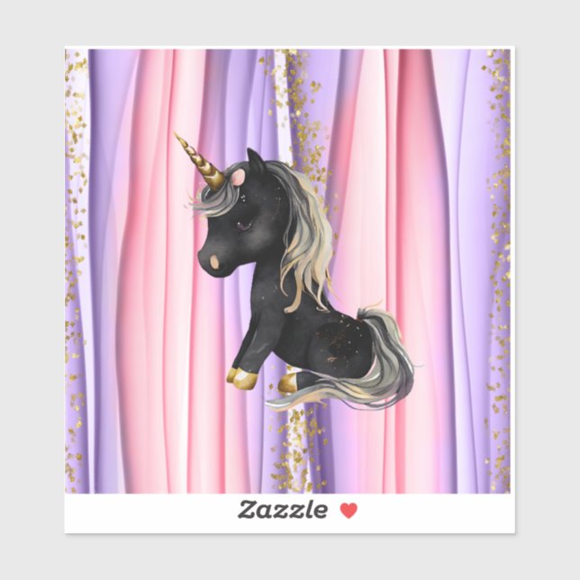 Black Unicorn Pink Ears (Sheet)