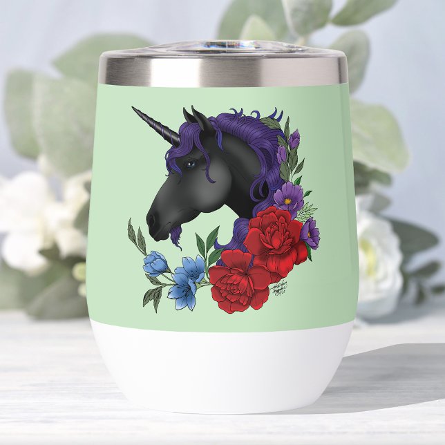 Black Unicorn Purple red Sage Flowers (Creator Uploaded)