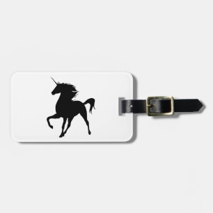 Black Unicorn Silhouette Luggage Tag