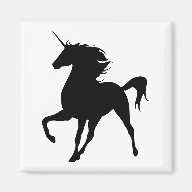 Black Unicorn Silhouette Magnet (Front)