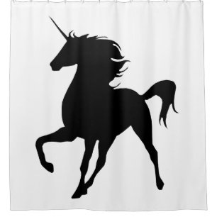 Black Unicorn Silhouette Shower Curtain