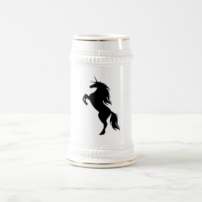 Black Unicorn Silhouette Stein (Center)