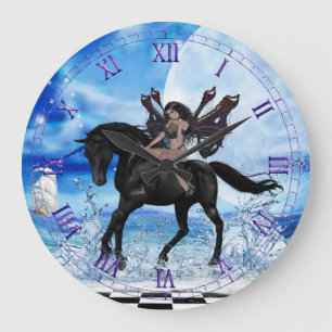 Black Unicorn Wall Clock