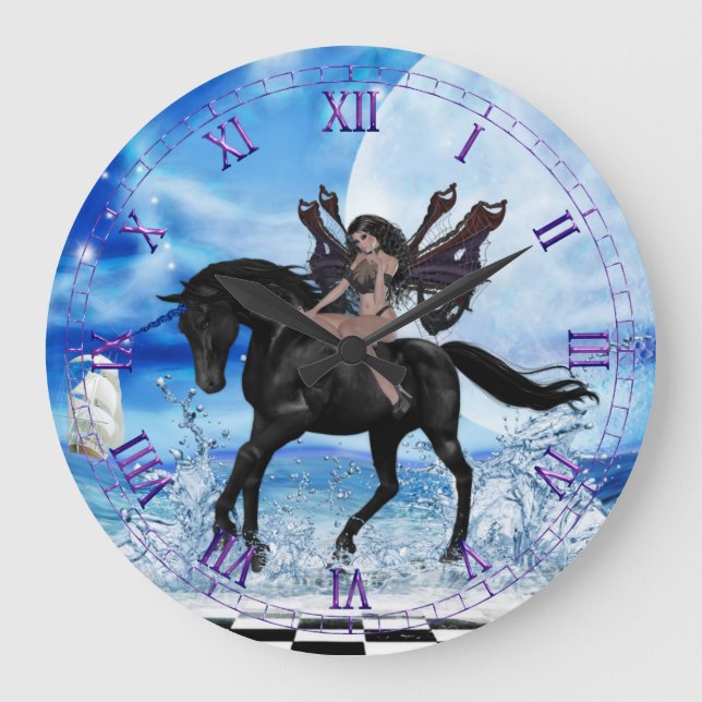 Black Unicorn Wall Clock (Front)