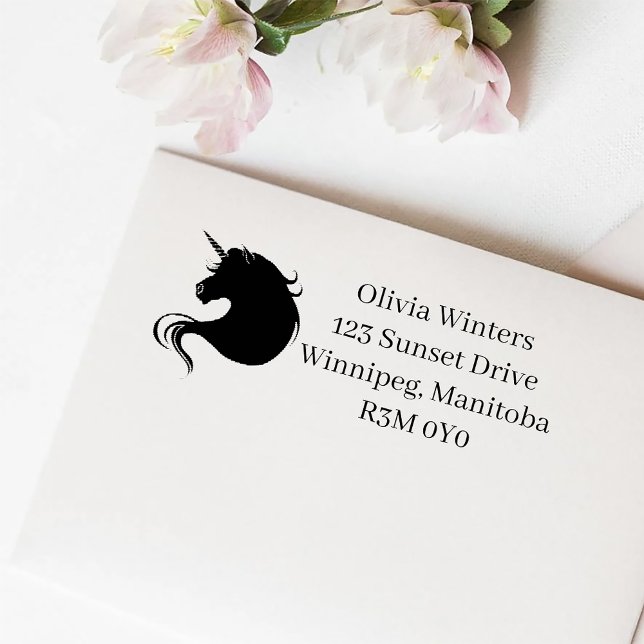 Black Unicorn Wedding Self-inking Stamp (Creator Uploaded)