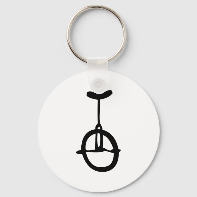 black unicycle icon key ring (Front)