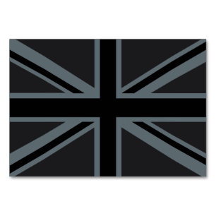 Black Union Jack British Flag Design Customise it Table Number