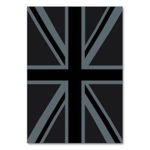 Black Union Jack British Flag Design Customise it Table Number