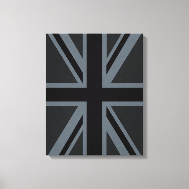 Black Union Jack Flag Design Canvas Print (Front)