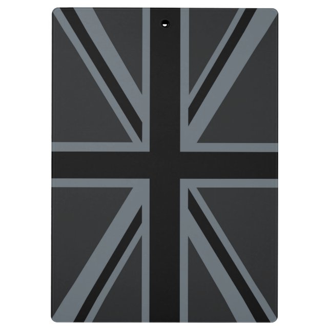 Black Union Jack Flag Design Clipboard (Back)