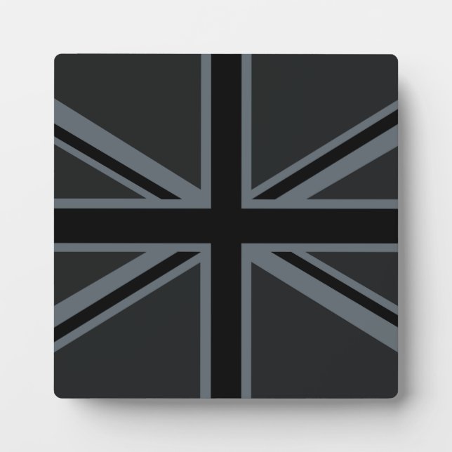 Black Union Jack Flag Design Plaque (Front)