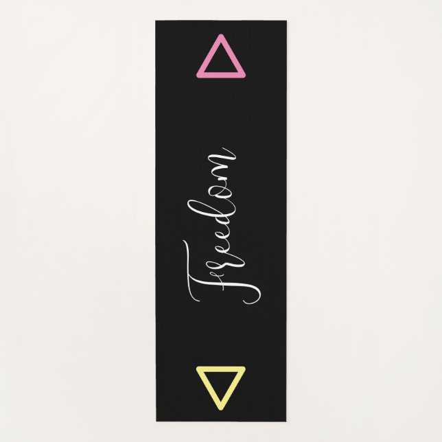  Black Unisex Personalised Yoga Mat (Front)