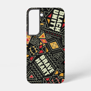 Black Unity Brave Heart Afrocentric Pattern Samsung Galaxy Case