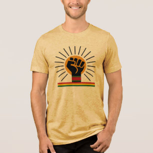 Black Unity Power Fist Rising Sun Tee