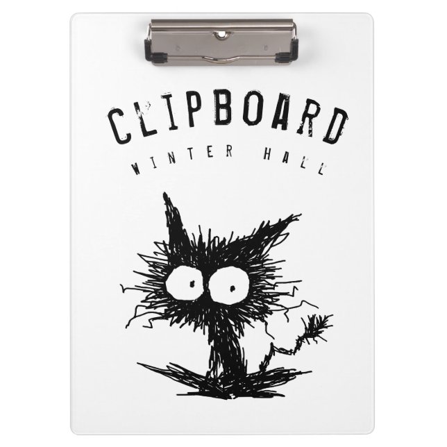 Black Unkempt Kitten GabiGabi Clipboard (Front)