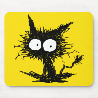 Black Unkempt Kitten GabiGabi Mouse Pad