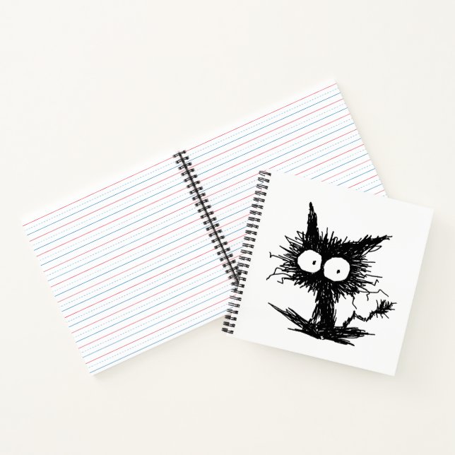 Black Unkempt Kitten GabiGabi Notebook (Inside)