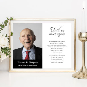 Black Until We Meet Again Funeral Poem With Photo Poster