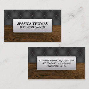 Black Upholstery Wood Business Card