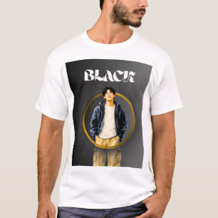 Black Urban Style Men's Graphic T-Shirt